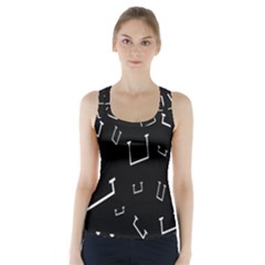 Pit White Black Sign Pattern Racer Back Sports Top by Mariart