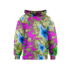 Painting Map Pink Green Blue Street Kids  Pullover Hoodie by Mariart