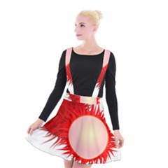 Rambutan Fruit Red Sweet Suspender Skater Skirt