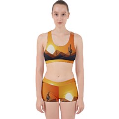 Sunset Natural Sky Work It Out Sports Bra Set