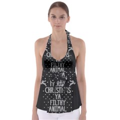 Ugly Christmas Sweater Babydoll Tankini Top