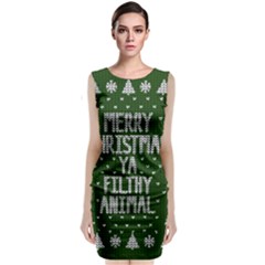 Ugly Christmas Sweater Sleeveless Velvet Midi Dress by Valentinaart