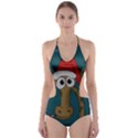 Christmas Giraffe  Cut-Out One Piece Swimsuit View1