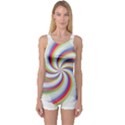 Prismatic Hole Rainbow One Piece Boyleg Swimsuit View1