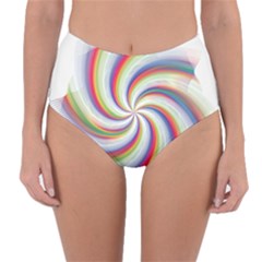 Prismatic Hole Rainbow Reversible High-waist Bikini Bottoms by Mariart