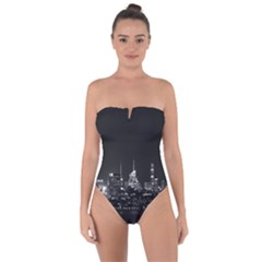 New York Skyline Tie Back One Piece Swimsuit