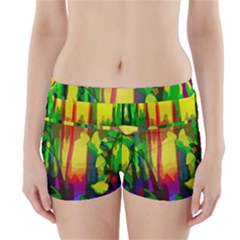 Abstract Vibrant Colour Botany Boyleg Bikini Wrap Bottoms