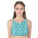 art deco teal Tank Bikini Top View1