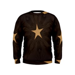 Rustic Elegant Brown Christmas Star Design Kids  Sweatshirt by yoursparklingshop