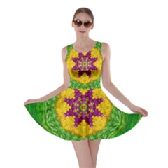 Feathers In The Sunshine Mandala Skater Dress by pepitasart