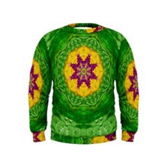 Feathers In The Sunshine Mandala Kids  Sweatshirt by pepitasart