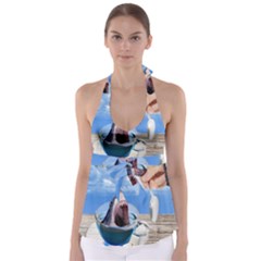 Cup Of Tea Babydoll Tankini Top by Valentinaart