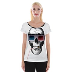 Cinema Skull Cap Sleeve Tops by Valentinaart