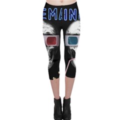 Cinema Skull Capri Leggings  by Valentinaart