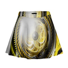 Incredible Eye Of A Yellow Construction Robot Mini Flare Skirt by jayaprime