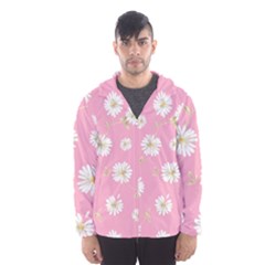 Pink Flowers Hooded Wind Breaker (men) by NouveauDesign