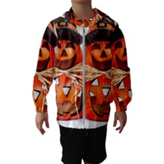 Funny Halloween Pumpkins Hooded Wind Breaker (kids) by gothicandhalloweenstore