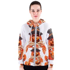 Funny Halloween Pumpkins Women s Zipper Hoodie