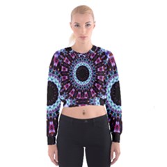 Kaleidoscope Shape Abstract Design Cropped Sweatshirt by Celenk