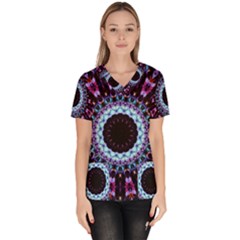 Kaleidoscope Shape Abstract Design Scrub Top