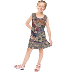 Wings Feathers Cubism Mosaic Kids  Tunic Dress by Celenk