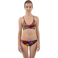 Heart Love Smile Smilie Wrap Around Bikini Set by Celenk