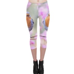 Spring Bird Bird Spring Robin Capri Leggings  by Celenk