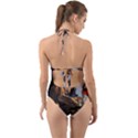 Wonderful Seascape With Mushroom House Halter Cut-Out One Piece Swimsuit View2