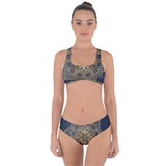 Gold Mandala Floral Ornament Ethnic Criss Cross Bikini Set