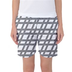 Grid Pattern Seamless Monochrome Women s Basketball Shorts by Celenk