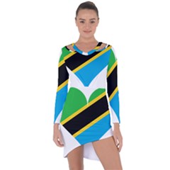 Heart Love Tanzania East Africa Asymmetric Cut-out Shift Dress