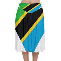 Heart Love Tanzania East Africa Velvet Flared Midi Skirt by Celenk