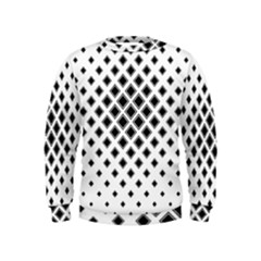 Square Pattern Monochrome Kids  Sweatshirt