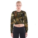 Wonderful Noble Steampunk Design, Clocks And Gears And Butterflies Cropped Sweatshirt View1