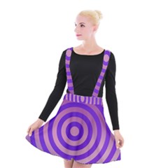 Circle Target Focus Concentric Suspender Skater Skirt