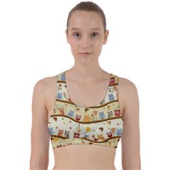 Autumn Owls Pattern Back Weave Sports Bra