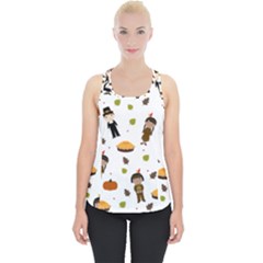 Pilgrims And Indians Pattern - Thanksgiving Piece Up Tank Top