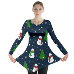 Snowman Pattern Long Sleeve Tunic  by Valentinaart