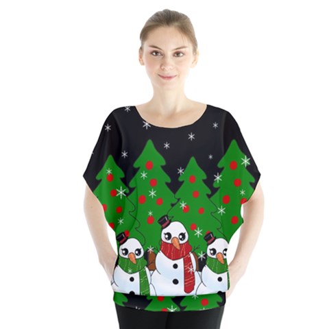 Kawaii Snowman Blouse by Valentinaart