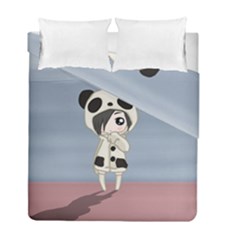 Kawaii Panda Girl Duvet Cover Double Side (full/ Double Size) by Valentinaart