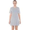 Grey and White simulated Carbon Fiber Sixties Short Sleeve Mini Dress View1