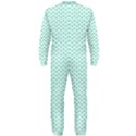 Tiffany Aqua Blue Lipstick Kisses on White OnePiece Jumpsuit (Men)  View2