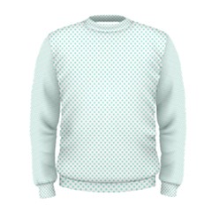 Tiffany Aqua Blue Candy Polkadot Hearts On White Men s Sweatshirt by PodArtist