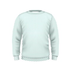 Tiffany Aqua Blue Candy Polkadot Hearts On White Kids  Sweatshirt by PodArtist