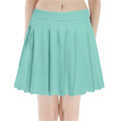 Tiffany Aqua Blue Puffy Quilted Pattern Pleated Mini Skirt by PodArtist