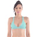 Tiffany Aqua Blue Chevron Zig Zag Plunge Bikini Top View1