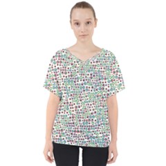 Pattern V-neck Dolman Drape Top by gasi