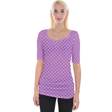 Pattern Wide Neckline Tee by gasi