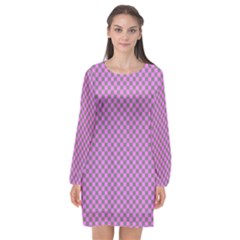 Pattern Long Sleeve Chiffon Shift Dress  by gasi