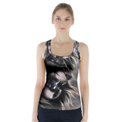 Angry Lion Digital Art Hd Racer Back Sports Top by Celenk